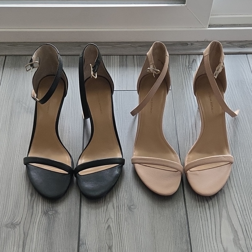 Banana Republic Black/Nude Women's Heels (2.5 Inch) Size 8